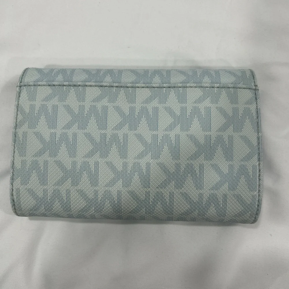 Michael Kors Light Blue Monogram Clutch - Picture 2 of 4